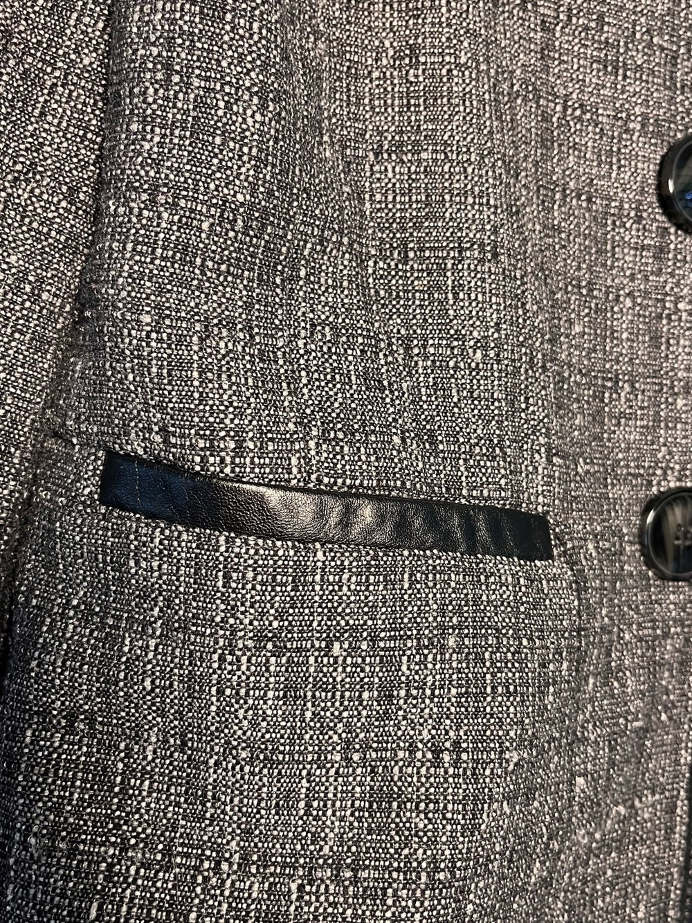 Jones New York Gray Tweed Blazer Jacket Size 12 Wool Blend Dark Academia - Picture 5 of 6